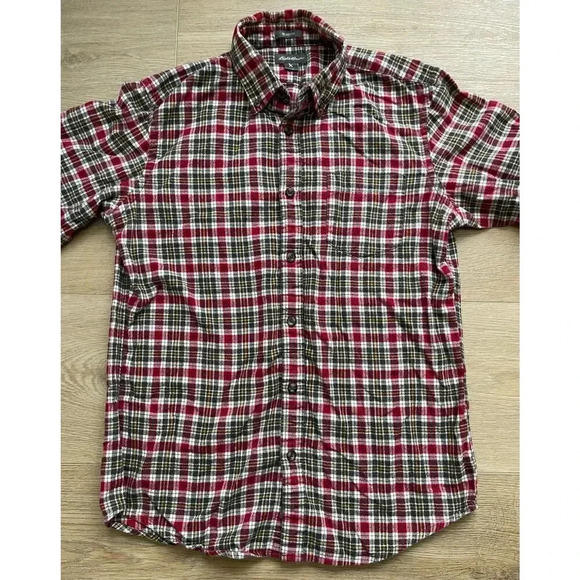 Eddie Bauer Men's Plaid Long Sleeve Button Down Flannel Shirt Relaxed Fit Sz S - Picture 3 of 6